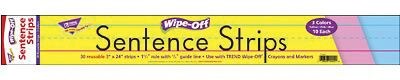 Trend Wipe-Off Sentence Strips, 24 x 3, Multicolor, 24/PK, 3 PK/BD