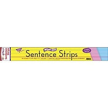 Trend Wipe-Off Sentence Strips, 24 x 3, Multicolor, 24/PK, 3 PK/BD