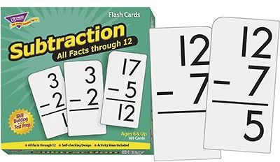 Subtraction 0-12 All Facts Skill Drill Flash Cards for Grades 1-4, 169 Pack (T-53202)