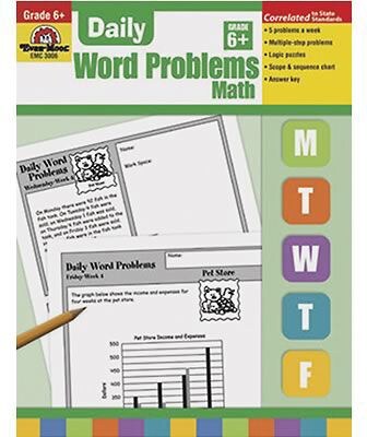 Evan-Moor Daily Word Problems, Grade 6+