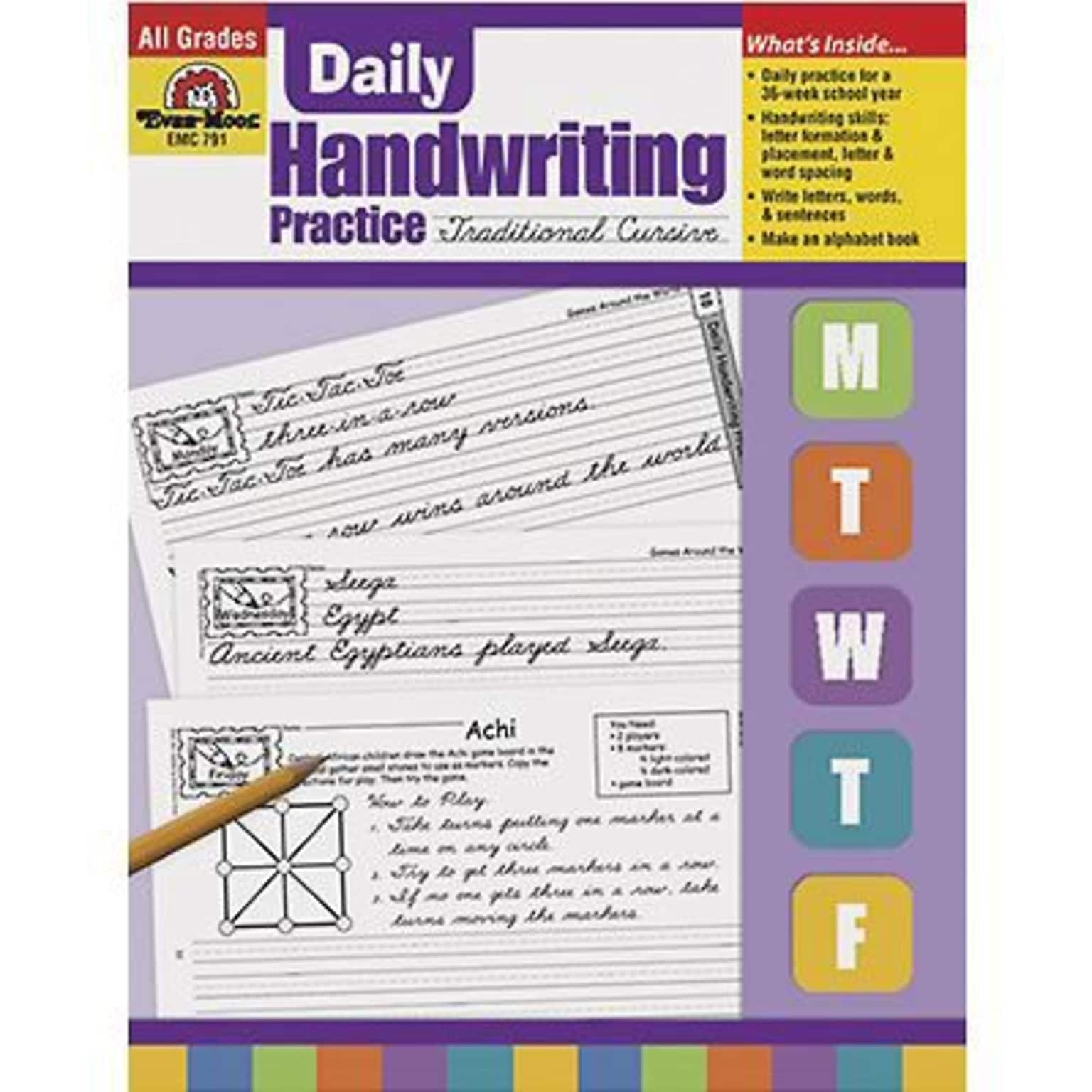 Evan-Moor Daily Handwriting Practice: Traditional Cursive, Grades K-6, Paperback (EMC791)