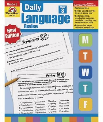 Grammar Skills, Evan-Moor® Daily Language Review Grade 3