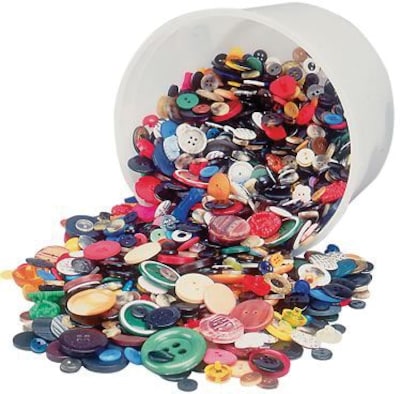 Hygloss® Bucket O Buttons, Assorted, 16oz per Pack, 3 Packs (HYG5516-3)