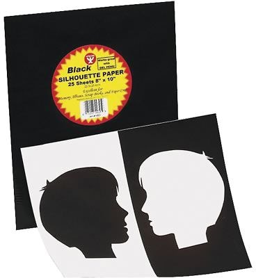Hygloss Silhouette Craft Paper, 8.5 x 11, Black & White, 25 Sheets (HYG14851)