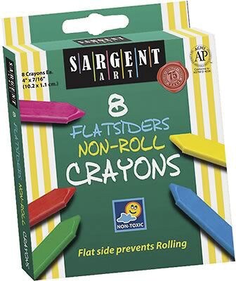 Sargent Art® Flatsiders Non-Roll Crayons, 8/Box