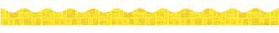 Teachers Friend Scalloped Trimmers; Yellow Graphic Pattern
