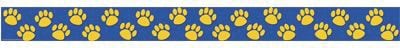 Teacher Created Resources Straight Paw Prints Border Trim, 35 x 3, Gold/Blue (TCR4643)