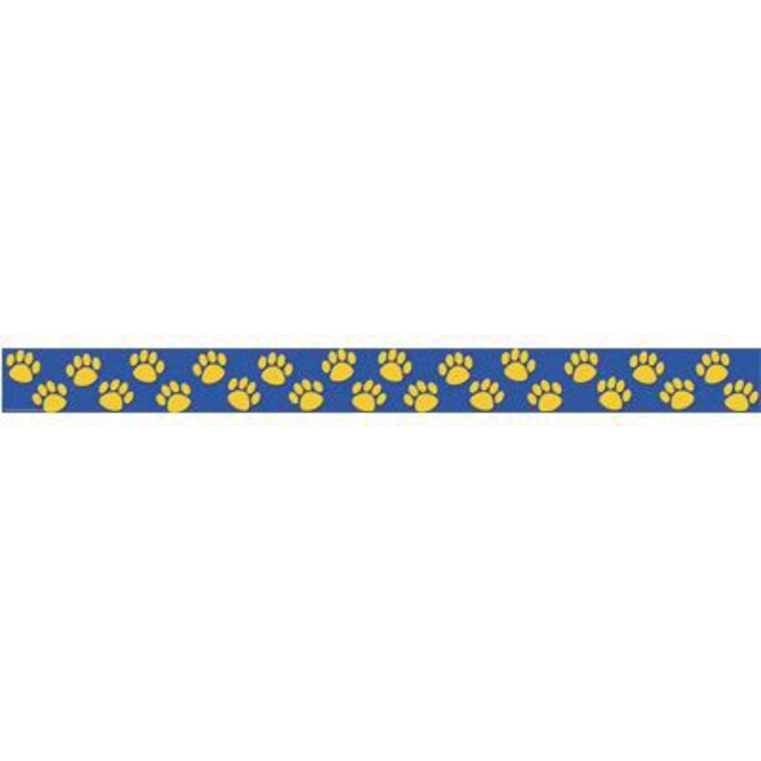 Teacher Created Resources Straight Paw Prints Border Trim, 35 x 3, Gold/Blue (TCR4643)