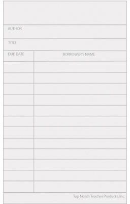 Top Notch Teacher Products Library Cards, White, 500/Pack (TOP367)