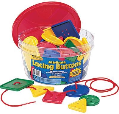 Learning Resources Attribute Lacing Buttons, 48/Pk (LER0564)