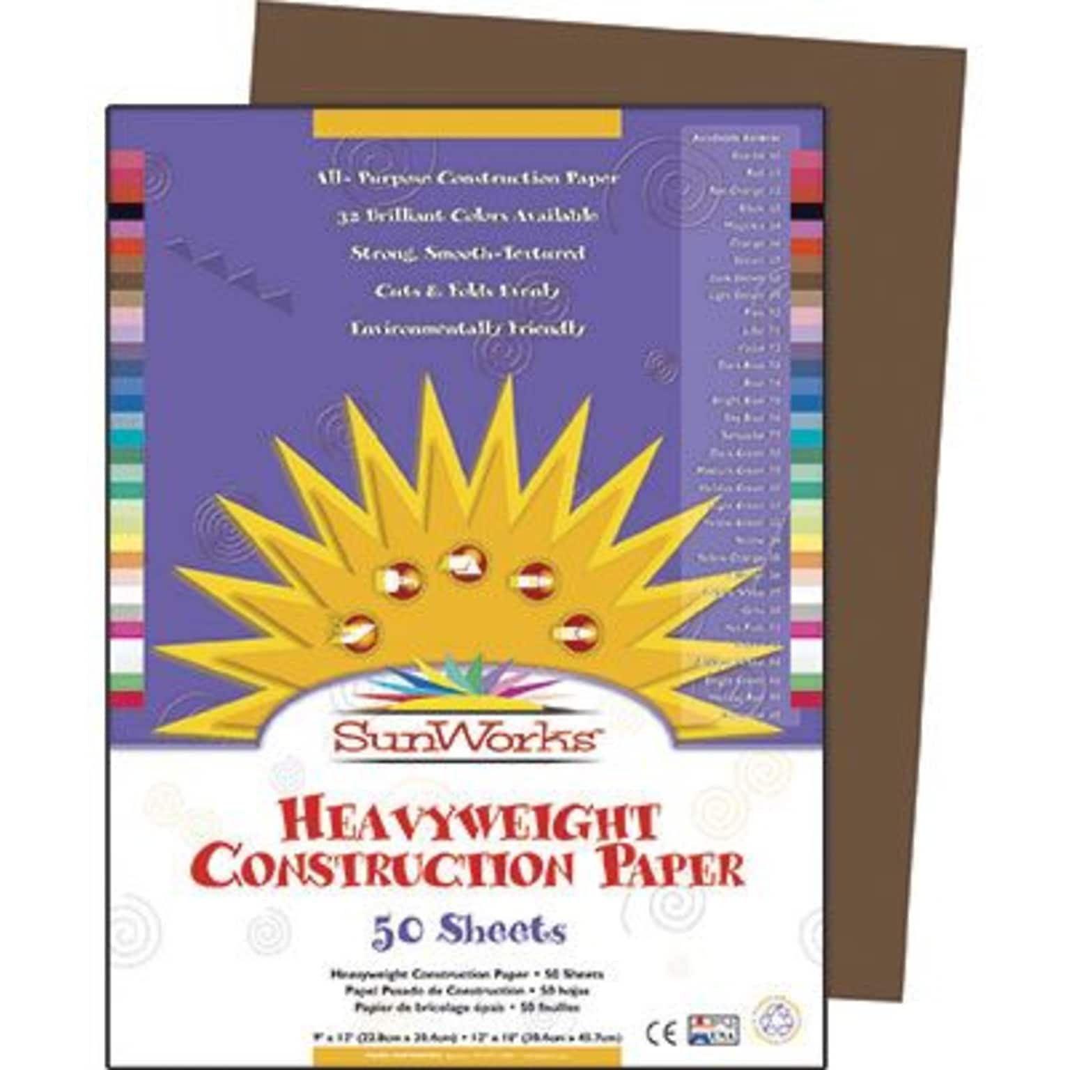 SunWorks® Construction Paper, 9x12, Dark Brown, 50 Sheets