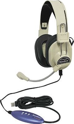 Hamilton Buhl Over-Ear Headphone with Gooseneck Mic, Beige