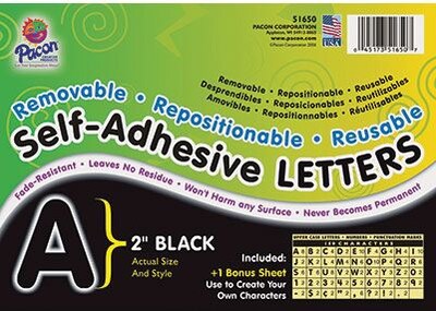 2 Self-Adhesive Letters, Black