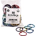 Hygloss Book Ring Pack, 1 Capacity, Assorted Colors, 50/Pack (HYG61351)