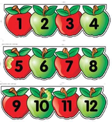 Apple Number Line Mini-Bulletin Boards