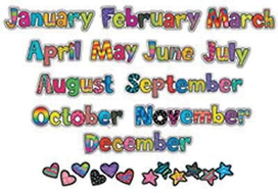 Creative Teaching Press Poppin Patterns® 12 Months Headlines Cut-Outs, Months of The Year