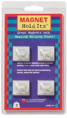 Dowling Magnets 1 x 0.88 Neodymium Magnetic Hooks, White (DO-735000)