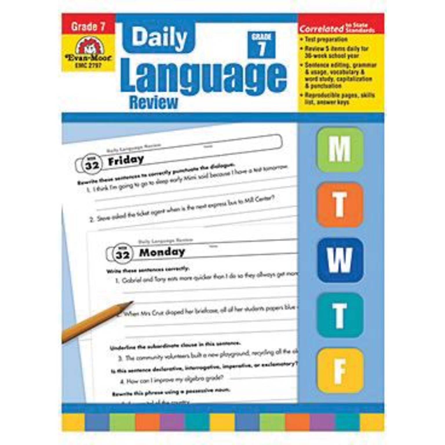 Evan-Moor® Daily Language Review Teachers Edition Book, Grades 7th