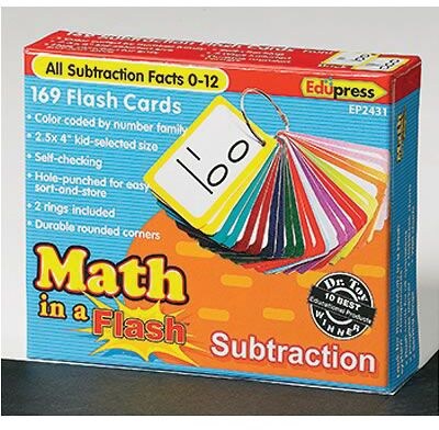 Edupress® Math In A Flash Color-Coded Flash Cards, Subtraction (EP-2431)