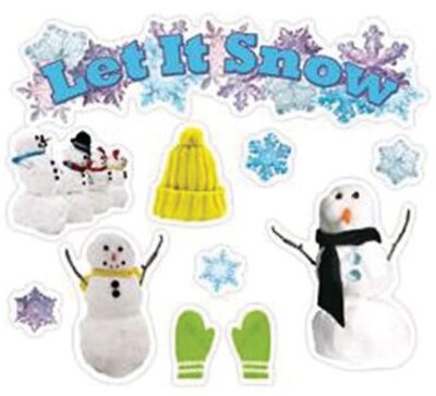 Let It Snow Mini Bulletin Board Set, 43 pieces