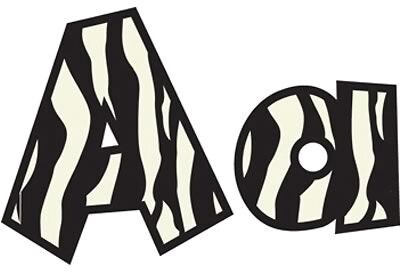 Frog Street® Fun Font Pattern Letter, 4, Zebra Design, 1 Set