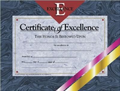 Hayes Certificate of Excellence, 8.5 x 11, Pack of 30 (H-VA521)