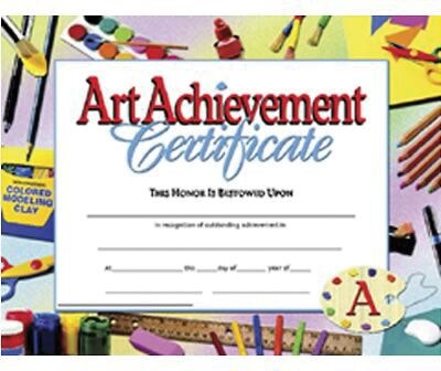 Hayes Art Achievement Certificate, 8.5 x 11, Pack of 30 (H-VA670)