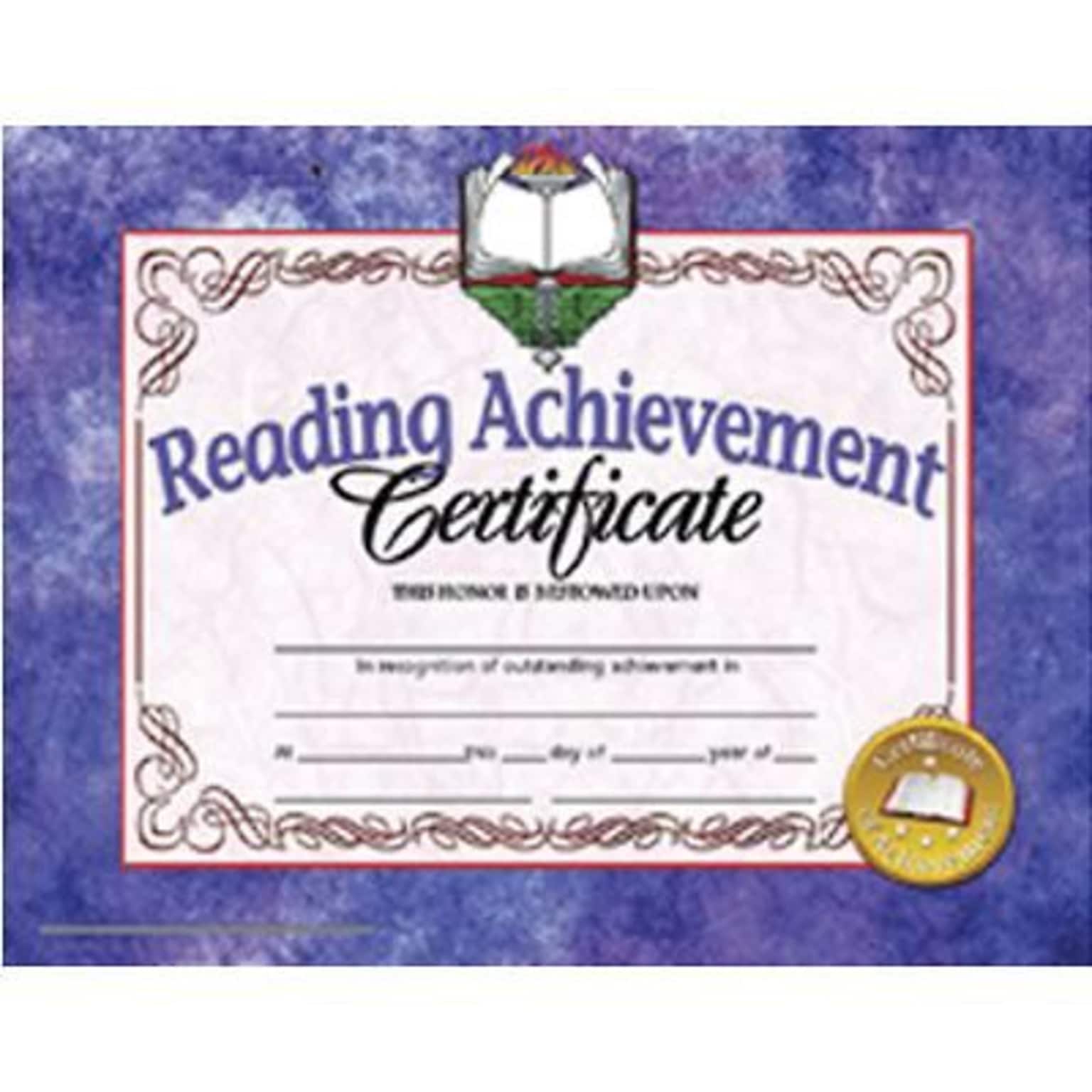 Hayes Reading Achievement Certificate, 8.5 x 11, Pack of 30 (H-VA677)