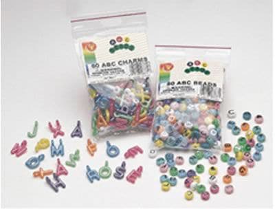 Hygloss ABC Beads & Charms, Assorted Colors, 300/Pack (HYG69300)