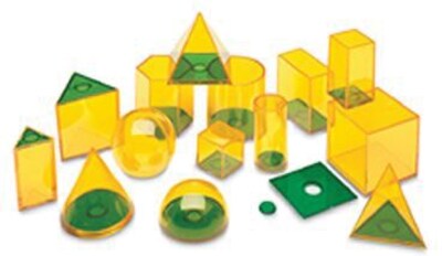 Learning Resources Relational GeoSolids Clear Shapes for Demonstration, Pack of 14 (LER0918)