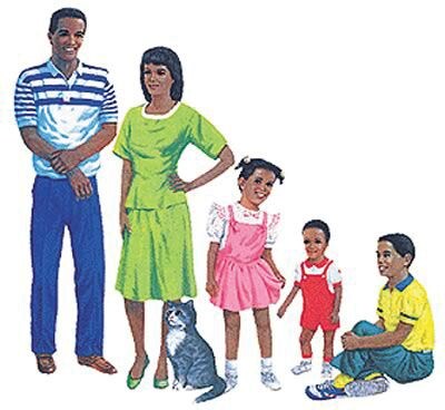 African-American Family Flannelboard Set Pre-cut
