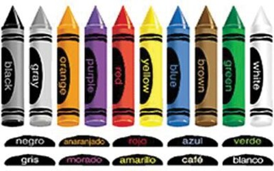 Crayons in English & Spanish Flannelboard Set Pre-Cut