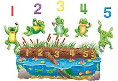 5 Speckled Frogs Bilingual Rhyme Flannelboard Set Pre-Cut