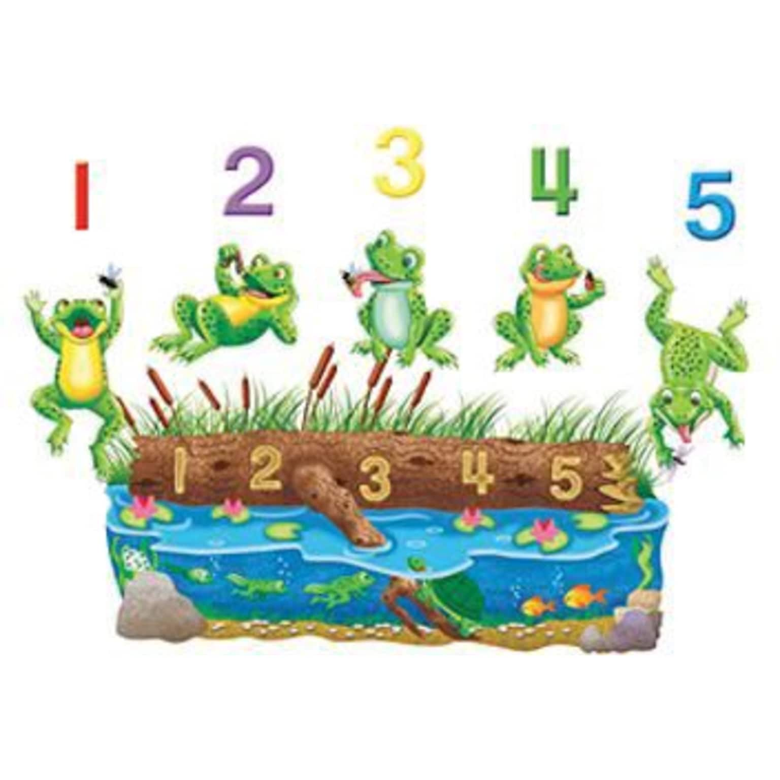 5 Speckled Frogs Bilingual Rhyme Flannelboard Set Pre-Cut