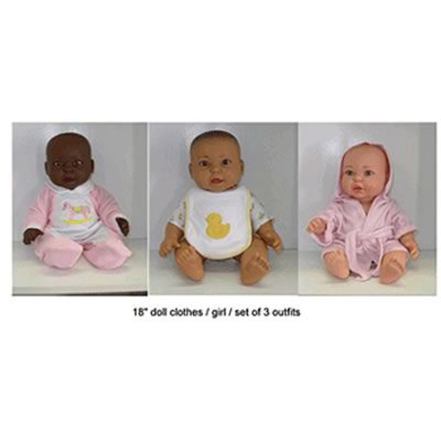 Get Ready Kids® Doll Clothes, Set of 3 Girl Outfits