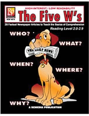 Remedia® The Five Ws Book For Reading Level 5, Grades 4th - 12th