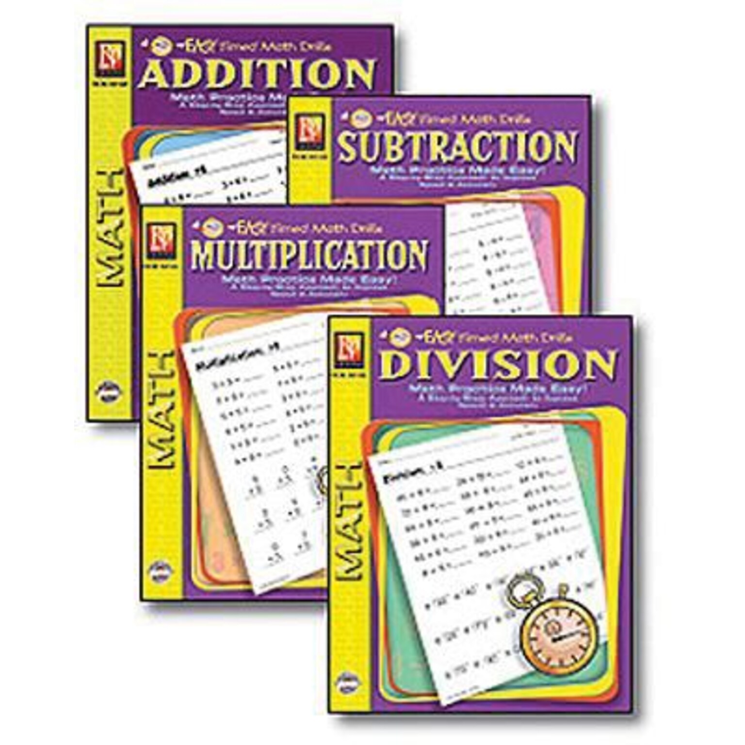 Easy Timed Math Drills: Set of 4