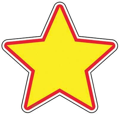 Trend T-10038 6 DieCut Outer Space Rising Star Classic Accents, Yellow (T-10038)