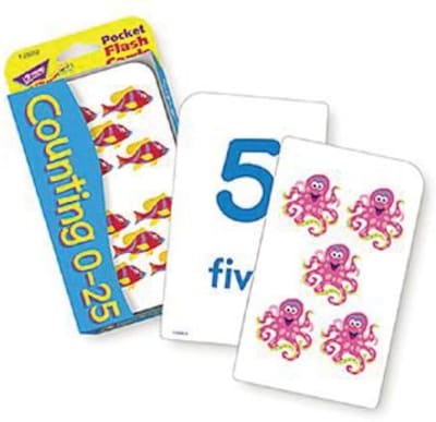 Counting 0-25 Pocket Flash Cards for Grades PreK-1, 56 Pack (T-23002)