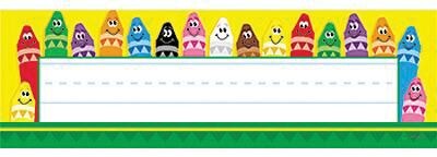 Colorful Crayons, Desk Toppers® Name Plates, 8.87 x 9.5, 36/Pack (T-69013)