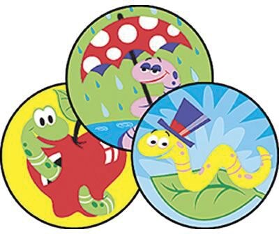 Trend® Stinky Stickers®, Large Round, Wiggly Worms Scented Dirt