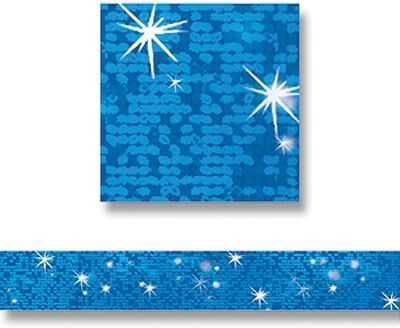 Trend Enterprises® Pre-kindergarten - 9th Grades Bulletin Board Border, Blue Sparkle