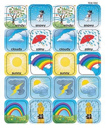 Teacher Created Resources Weather Stickers, Pack of 120 (TCR1261)