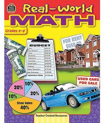 Real World Math, Grades 5 - 8, 2 Pack/Bundle (TCR3267)