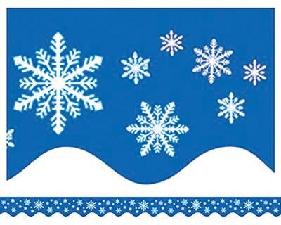 Teacher Created Resources 2 3/16 x 35 Snowflakes Border Trim, 12 Pack(TCR4139)