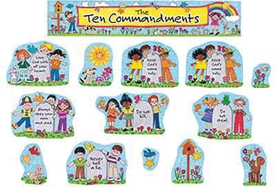 Teacher Created Resources® Bulletin Board Display Set, Childrens Ten Commandments