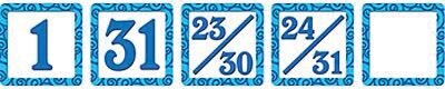 Blue Swirls Calendar Days