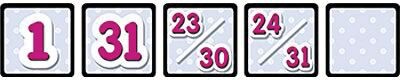 Black Polka Dot Calendar Days