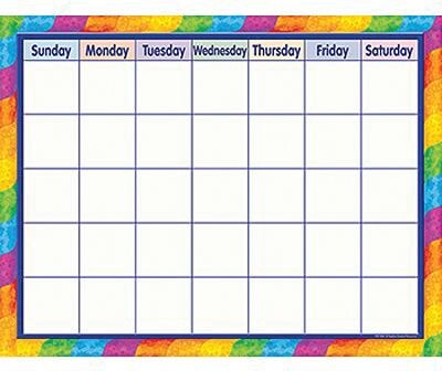 Rainbow Calendar Chart