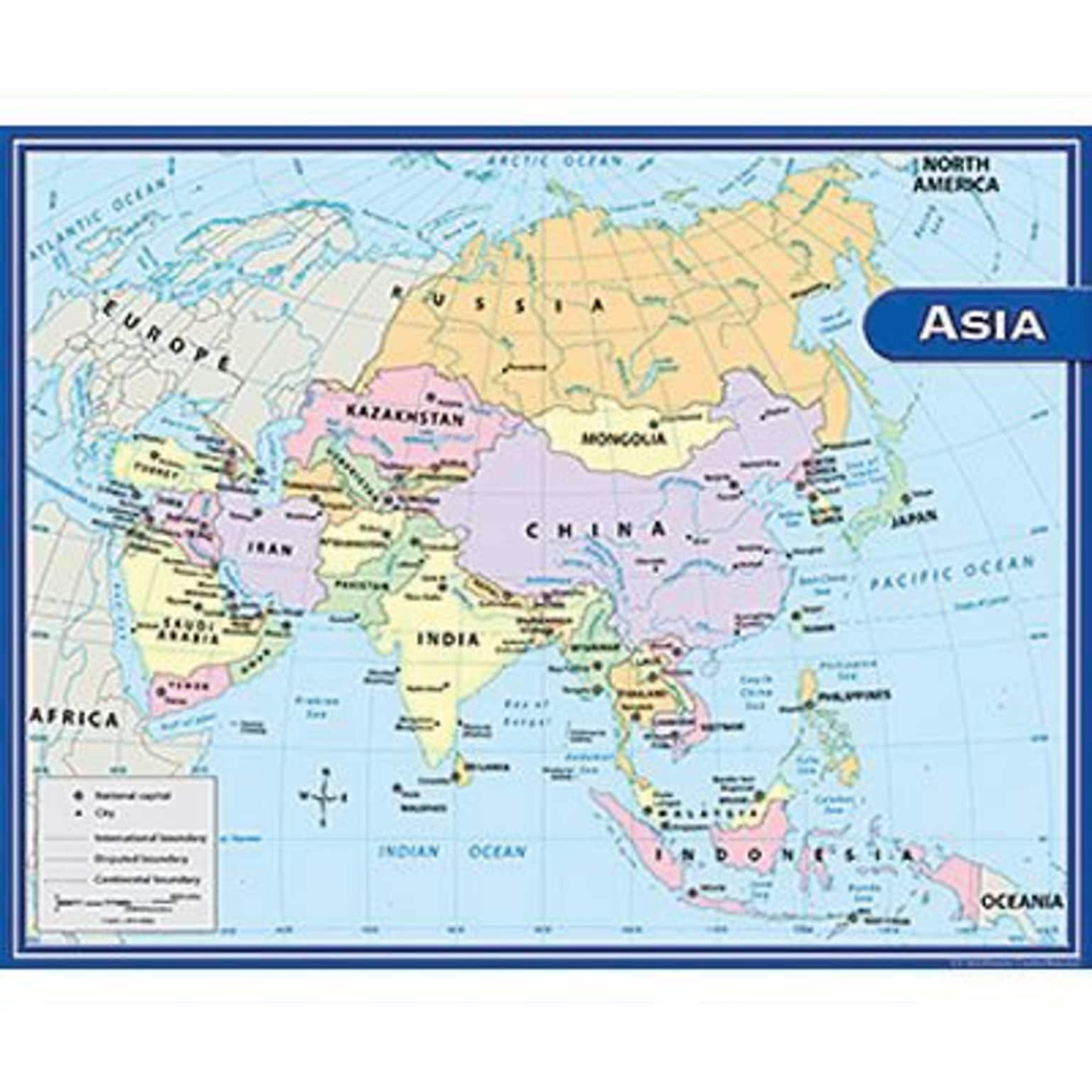 Teacher Created Resources Asia Map Chart, 17W x 22H (TCR7652)